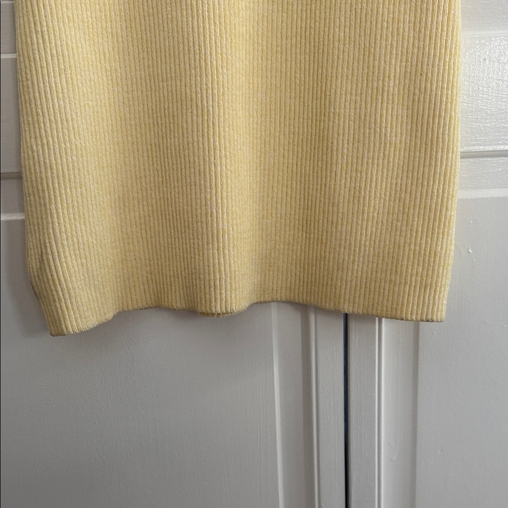Ganni melange Pale Yellow Ribbed Scoop-Neck Knit midi Dress size medium - Picture 6 of 8